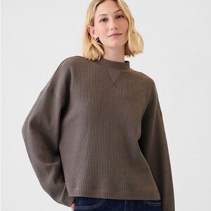 GAP Women's Plymouth Rock Brown Oversized Long Sleeve Shirt